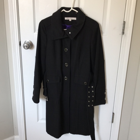 Woman’s Kenneth Cole Wool Coat Black Size 10 - Picture 6 of 11
